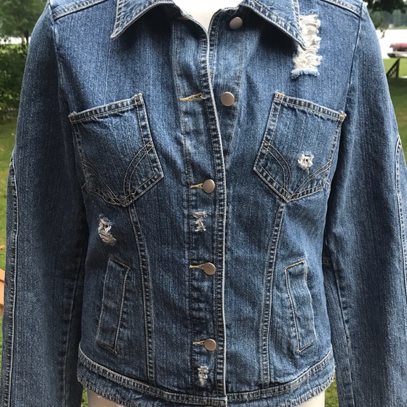 Worn denim jacket size 10 - Picture 3 of 11